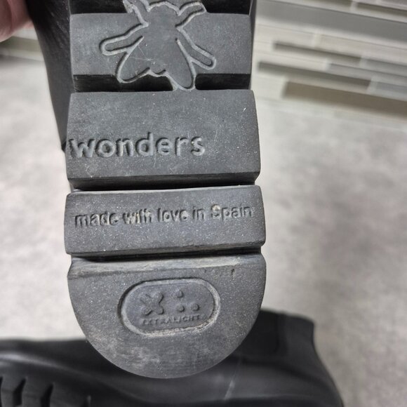 41 Wonders Fly Hija V10 Black Leather Studded Chelsea Boots Size 41 - Picture 7 of 10